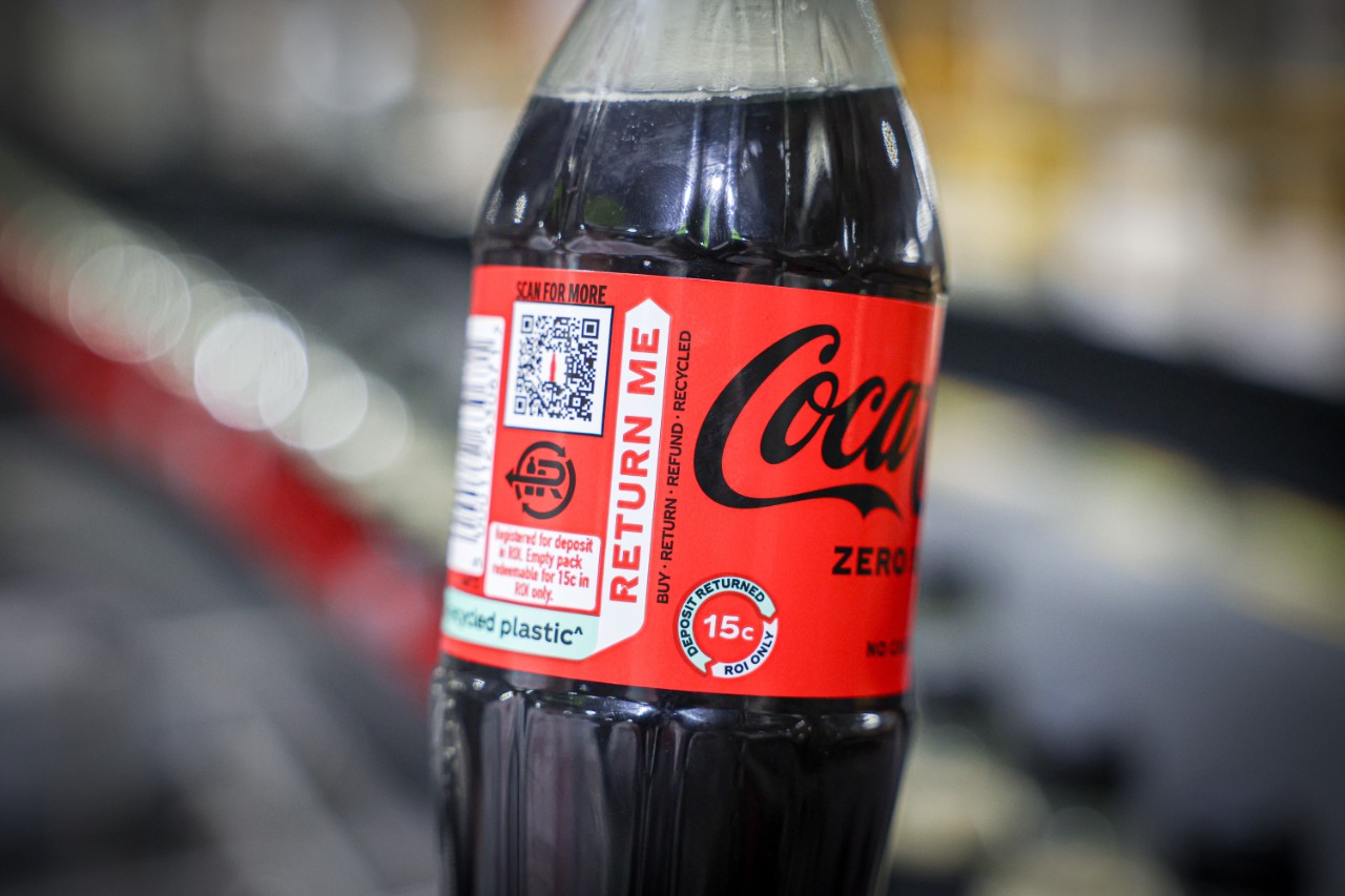 DRS label on Coke Zero bottle